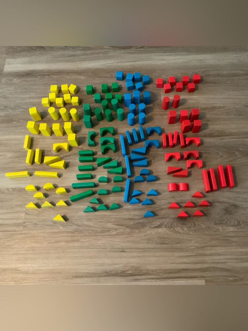 Lakeshore | 135 Piece Colorful Wooden Building Blocks - Red, Blue, Green, Yellow